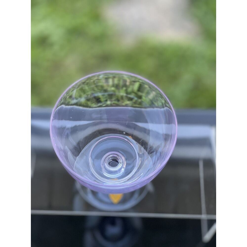 Tiffin Twilight Champagne Sherbet Glass Neodymium Glass Blue Lavender‎ - Picture 3 of 7